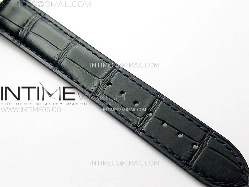 Santos Dumont 43.5mm SS F1F Best Edition Silver Dial on Blue Leather Strap Quartz